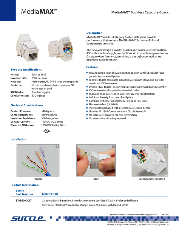 Suttle Product Datasheet