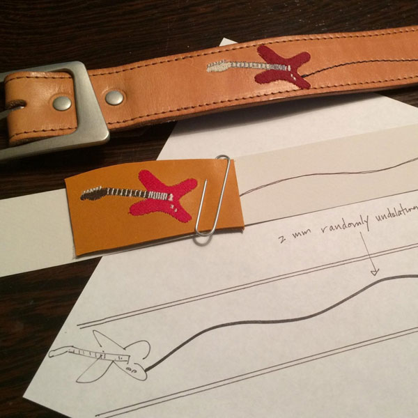 Benta belt sketch and belt on table