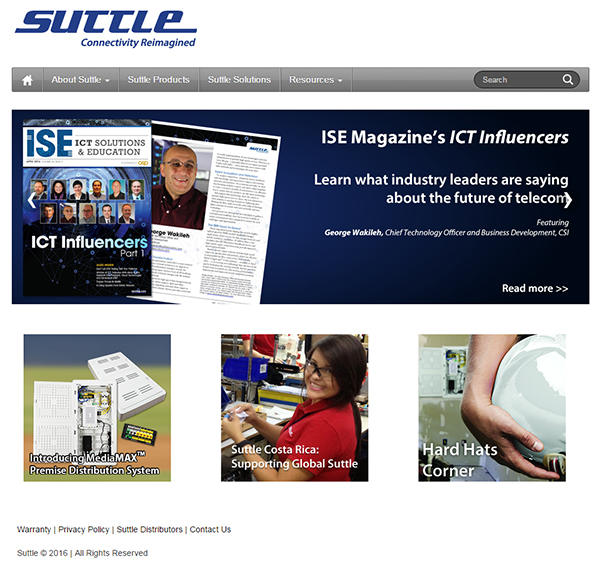 Suttle 2015 website main page screenshot
