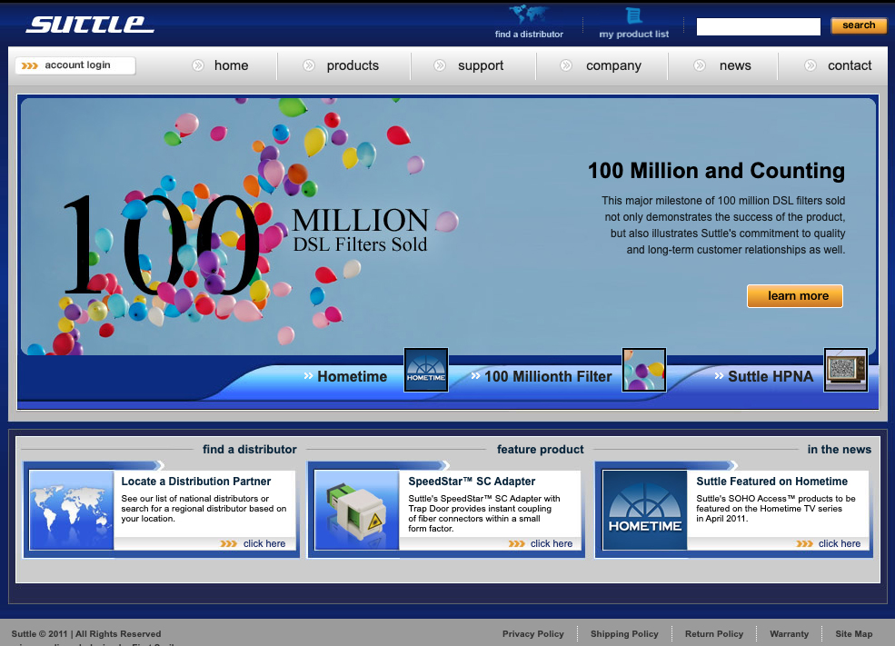 Suttle 2011 website main page screenshot